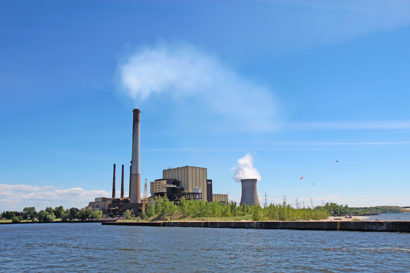 Industrial coal mine in mountain valley