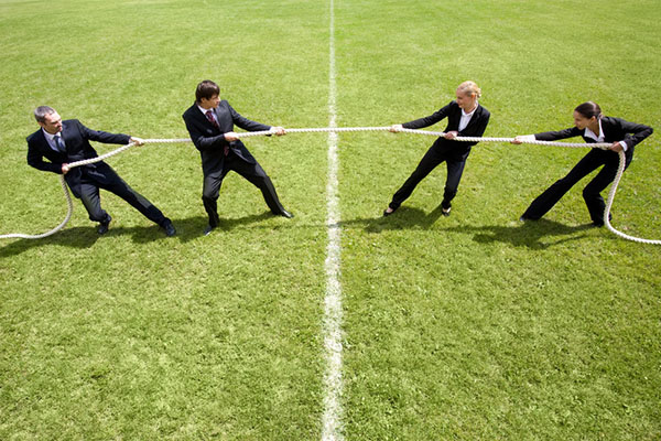 Business tug of war