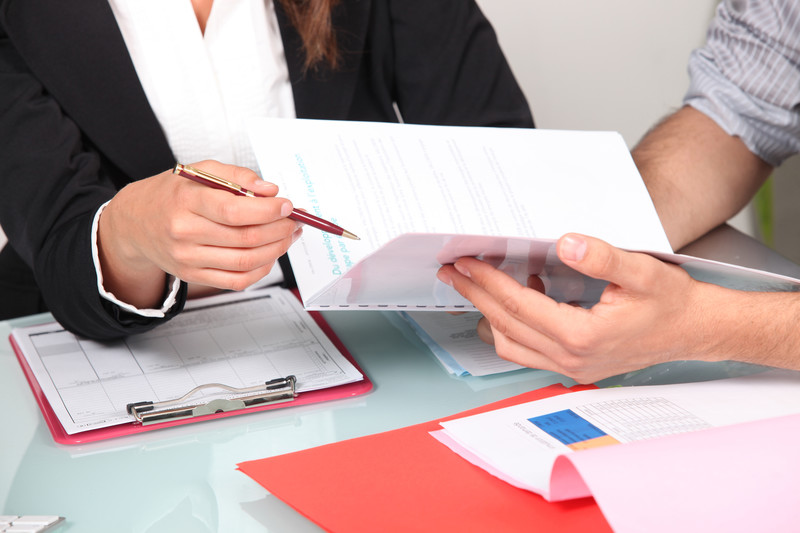 Businesswoman working at her desk