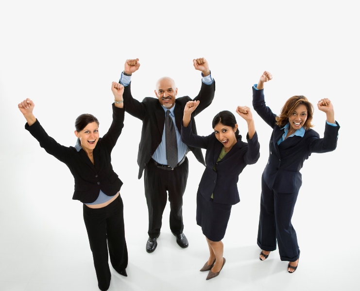 Excited employees