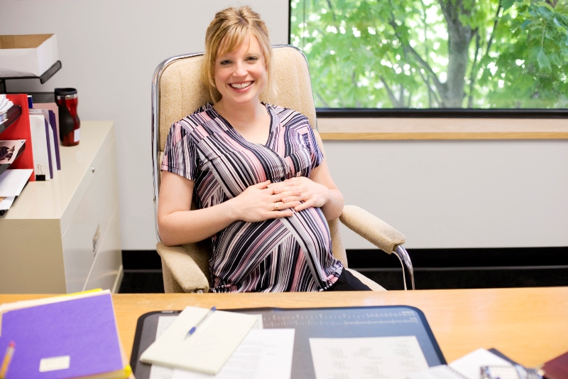 Pregnant woman at work