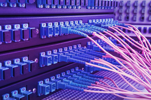 Backend of computers with cables