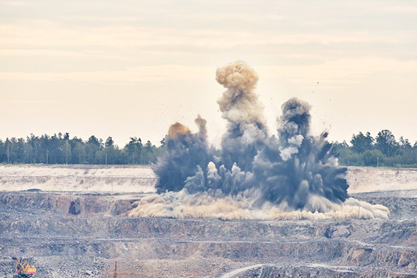 Construction explosion site