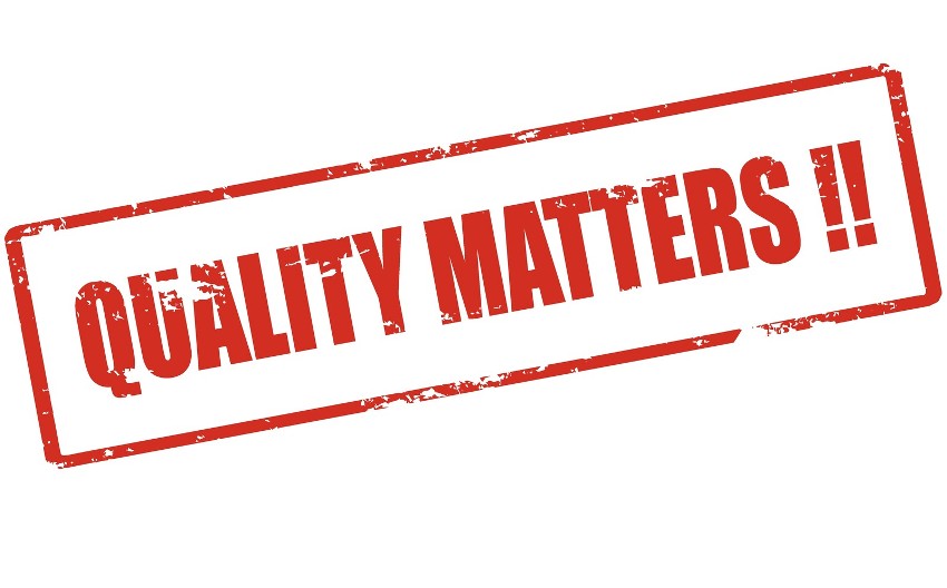 Stamp with words--quality matters