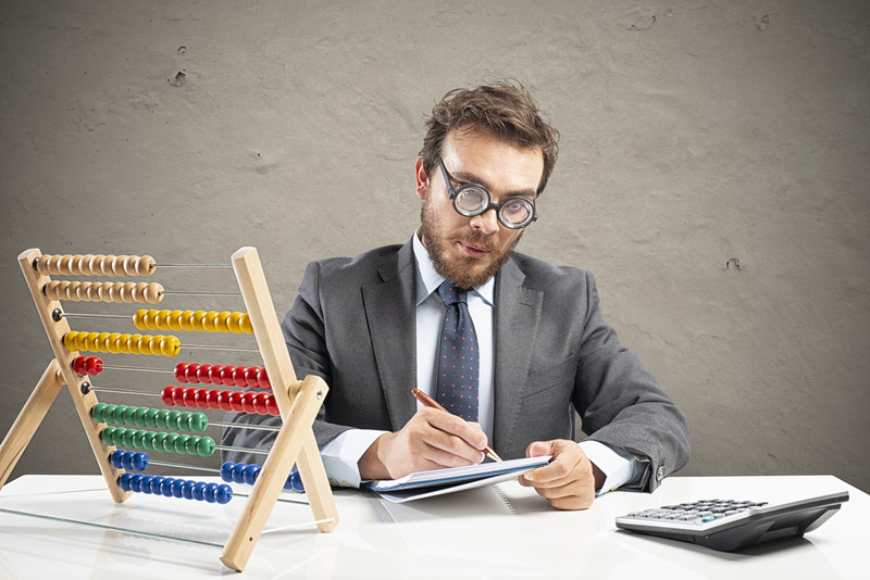Accountant with an abacus