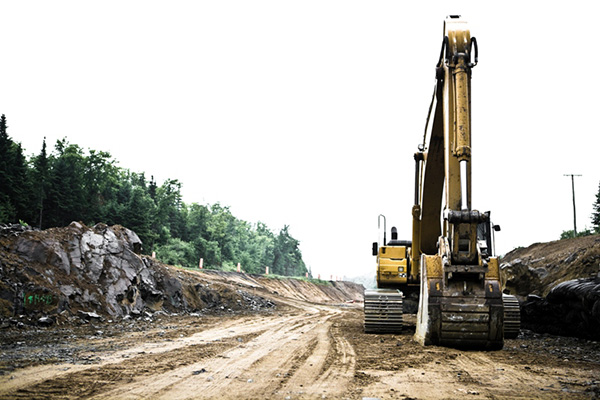 A loader working at a construction site