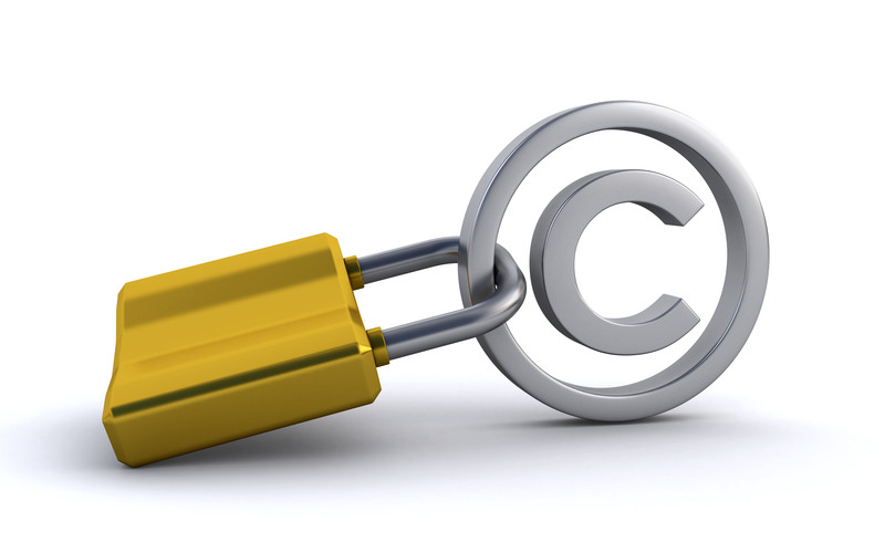 Copyright symbol with padlock
