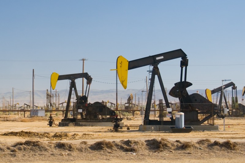 Oil field in desert