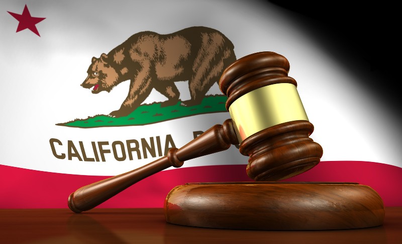 California flag and gavel
