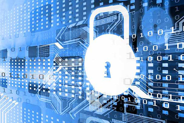 Binary code amd a white padlock