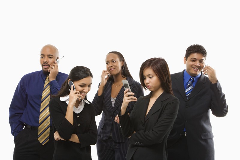 People on cell phones