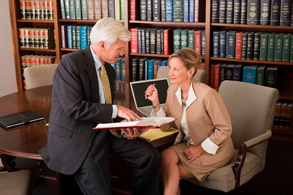Coworkers in library