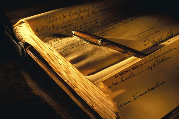 Pen on archive of public records