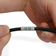wire size label on black electrical wire