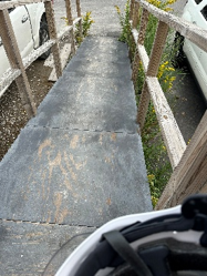 metal ramp with wooden rails