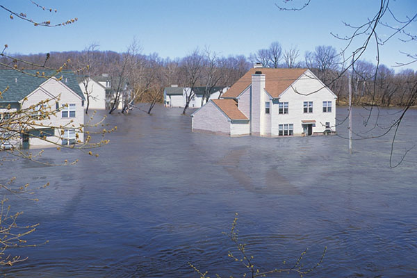 A flooded neighborhood