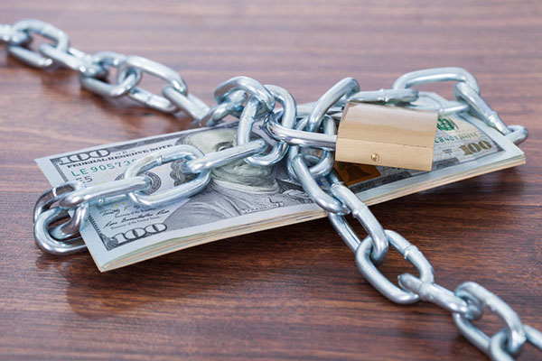 Money with padlock