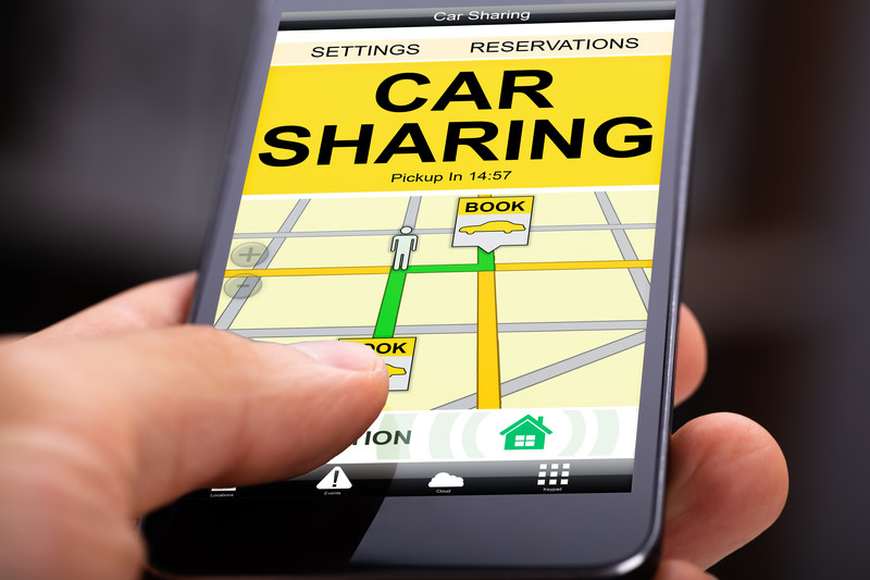 Car-sharing app on cell phone