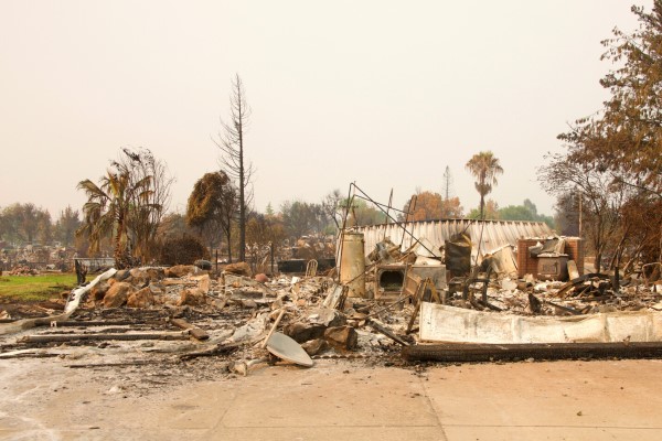 Home burned to the ground from a wildfire