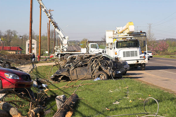 Tornado Damage Through Town