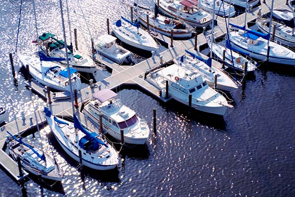 Boats at harbor