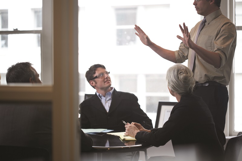 Presenting an idea at a meeting
