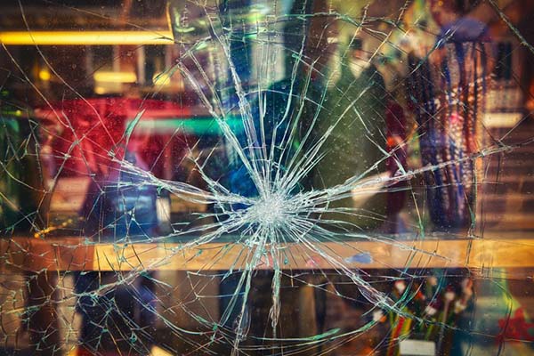 Broken store window