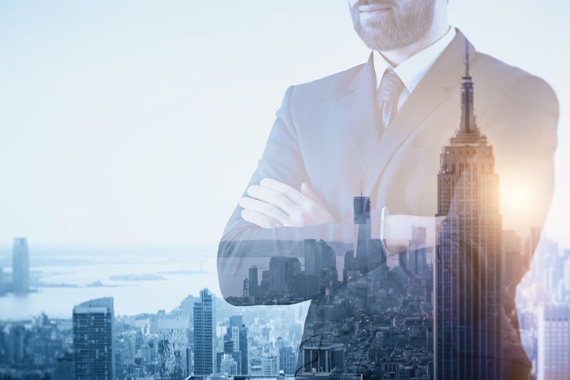 Businessman New York background