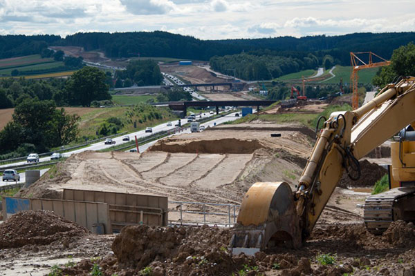 Highway construction site