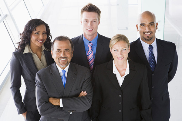 Group ofhappy employees