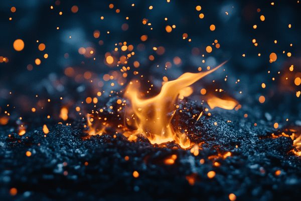 A close-up image of a flame