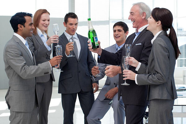 Businesspeople celebrating