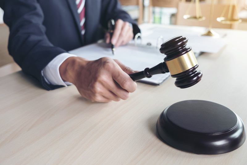 Case closed lawyer with gavel