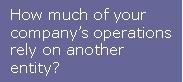 How much of your company's operations rely on another entity?
