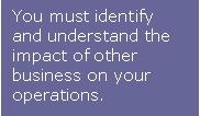 Identify and understand impact of other business on operations