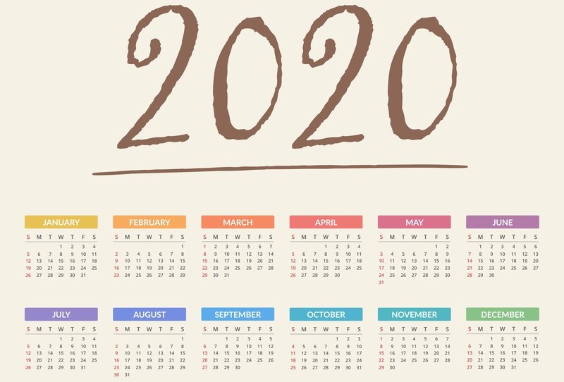 2020 calendar