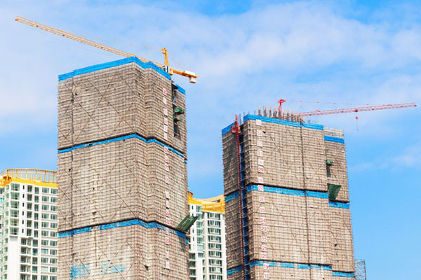 Two buildings under construction
