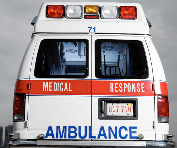 Rear doors of an ambulance