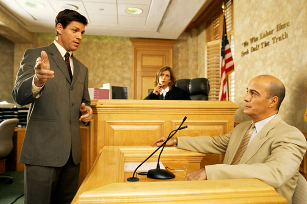 Witness being questioned in court