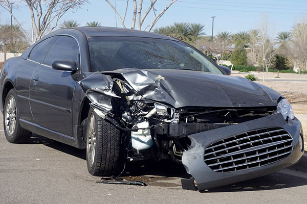 Damaged car from collision