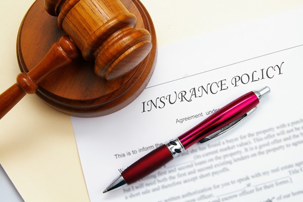 insurance policy and gavel