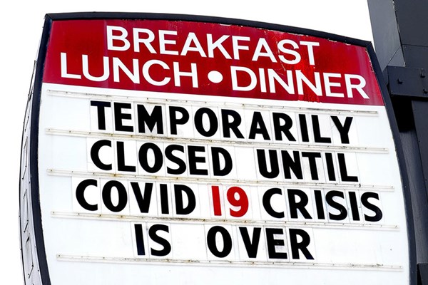 restaurant sign closed due to covid