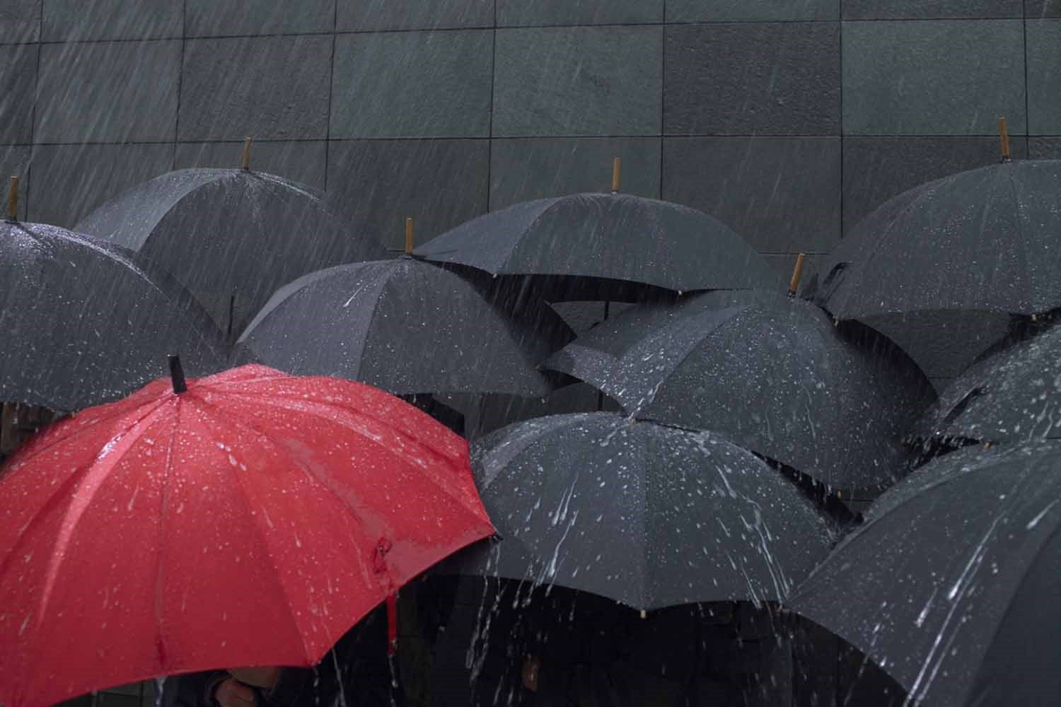 Raining on umbrellas