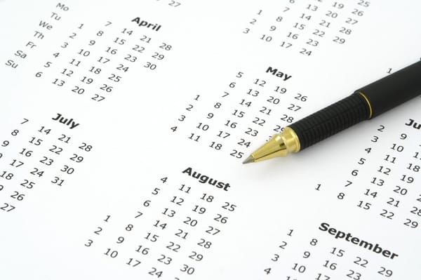 Calendar closeup