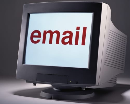 Email written on a computer monitor