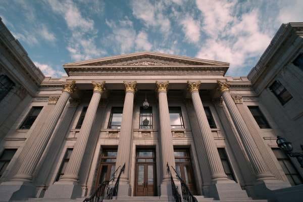 Front of a generic courthouse