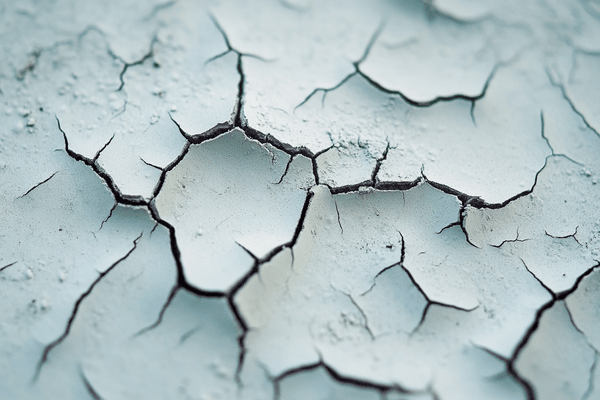 A close-up image of cracked paint