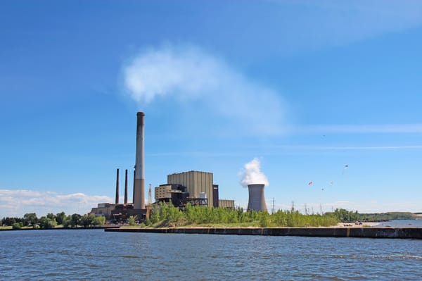 Industrial coal mine in mountain valley