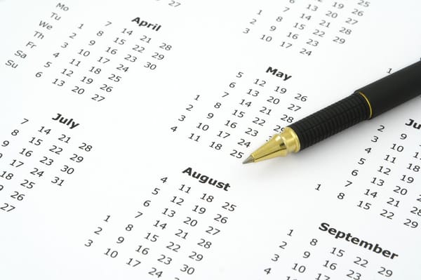 Calendar closeup