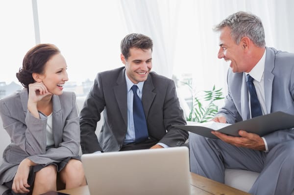 Businesspeople laughing